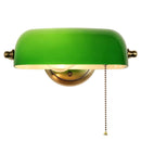Axyaa Green Glass Bankers Wall Light with Pull Chain Switch