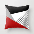 Axyaa Geometric Throw Pillow Cover Set in Red, Blue, and Gray