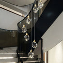 Axyaa Nordic Crystal Cube Chandelier: LED Light for Home, Staircase, Living Room