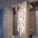 Luxury LED Spiral Staircase Chandelier for Villa Hall, Living Room, Restaurant by Axyaa