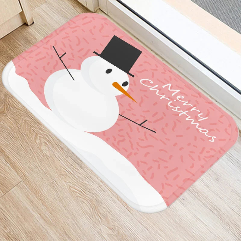 Axyaa Santa Elk Welcome Mat for Home, Kitchen, Bathroom Floor Decor