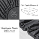 Axyaa Cotton Fitted Sheet - Solid Color, Anti-slip, Adjustable Mattress Cover