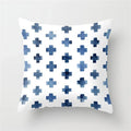 Geometric Blue Ink Flower Pillowcase for Stylish Home Decor by Axyaa