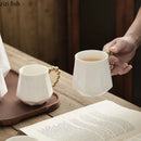 Axya White Ceramic Tea Set with Wooden Tray Teaware Tools Juice Pot Water Bottle