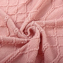 Axyaa Pink Knit Chunky Throw Blanket with Tassel - Cozy Farmhouse Style
