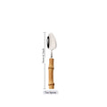 Axyaa Bamboo Handle Stainless Steel Cutlery Set - Complete Dinnerware Flatware