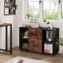 Axyaa 2 Drawer Mobile File Cabinet with Shelves and Rolling Wheels