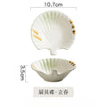 Axyaa Shell Bowl with Handle Set - Japanese Ceramic Tableware for Home and Restaurant