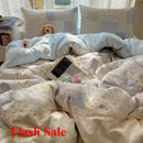 Axyaa Princess Lace Bed 4-Piece Set with Floral Cloud Design