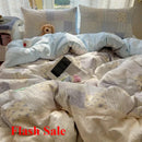Axyaa Floral Cloud Princess Lace Bed Set - Double Yarn Quilt Cover, Bed Sheet, Four-piece