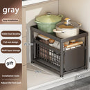 Axyaa Under Sink Organizer Sliding Drawer Storage Basket Shelves - Kitchen Cabinet Rack