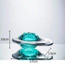 Green Glass Gyroscope Vase by Axyaa - Creative Desk Decoration & Floral Arrangement