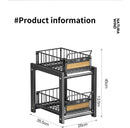 Axyaa Double Layer Kitchen Pull-Out Basket Shelf for Cabinets