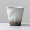 Axyaa Rough Pottery Coffee Cup, Irregular Gradient Ceramic Latte Tea Cup