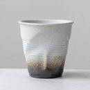 Axyaa Rough Pottery Coffee Cup, Irregular Gradient Ceramic Latte Tea Cup