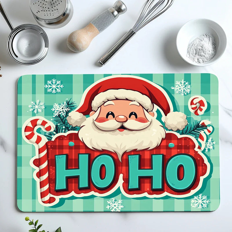 Axyaa Christmas Kitchen Draining Mat - Absorbent & Anti-Slip