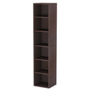 Axyaa Tall Rustic Corner Bookcase with 6 Tier Cube Shelves for Home Office