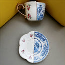 Axya Chinese Style Teacup Set Blue White Porcelain Mug Saucer Gift Box