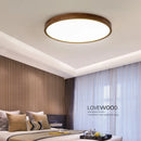 Axyaa Walnut Round Wood Ceiling Lamp for Bedroom Study Balcony Lighting