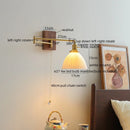 Axyaa Modern LED Wall Lights Walnut Ceramic Nordic Bedside Lamp