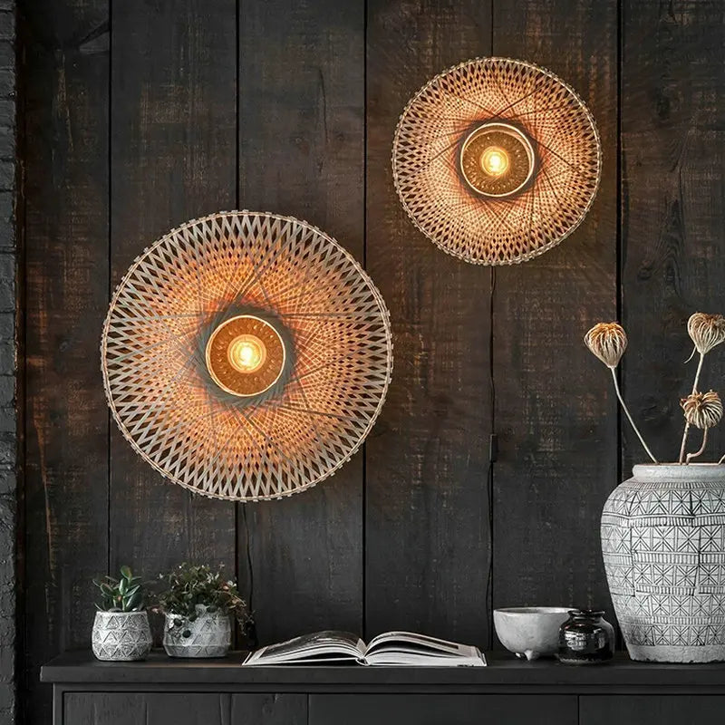 Axyaa Bamboo Zen Wall Lamp for Study Living Room Decor