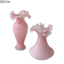 Axyaa Pink Floral Glass Vase Table Decoration Elegant Flower Arrangement Aesthetic Home Decor