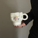 Axyaa Retro Hand-painted Coffee Mug, 400ml, High Temp Resistant, Office & Home High Value Breakfast Cup