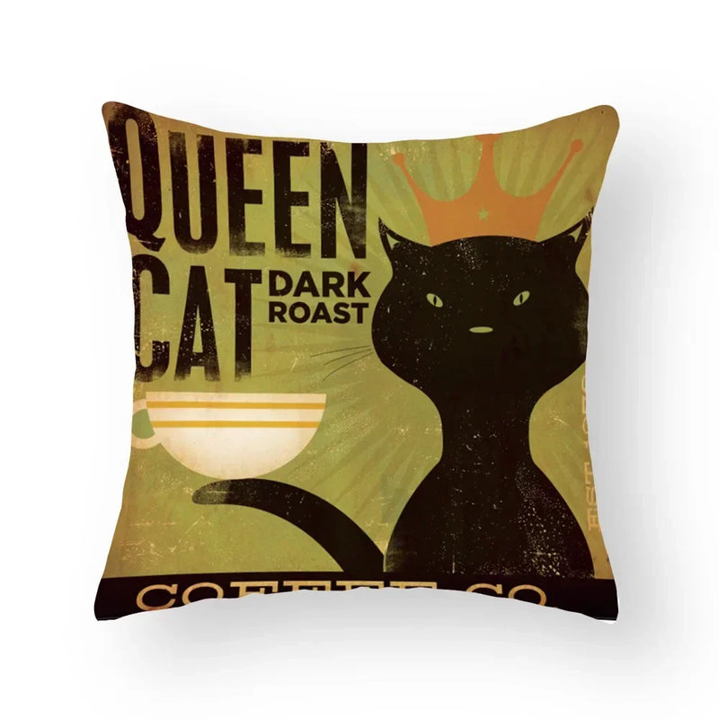 Funny Cartoon Cat & Dog Pillow Covers by Axyaa: Luxury Sofa Bed Decor Pillowcase