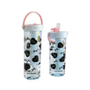 Axyaa Flower Tea Tritan Water Bottle with Tea Strainer, Straw - 750ml