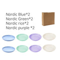 Axyaa Nordic Color Large Round Plate Set - 23CM, Shatter Resistant, Microwave Safe