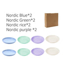 Axyaa Nordic Color Large Round Plate Set - 23CM, Shatter Resistant, Microwave Safe