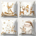 Axyaa Golden Christmas Series Pillowcase Set - 4pcs, 17.7" x 17.7"