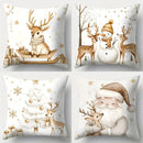 Axyaa Golden Christmas Series Pillowcase Set - 4pcs, 17.7" x 17.7"