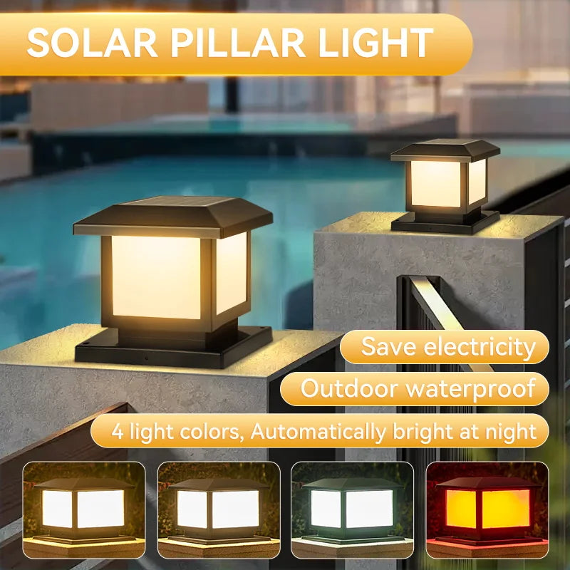 Axyaa Solar Lamp Pillar Light for Outdoor Landscape Decor