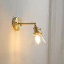 Axyaa Modern LED Glass Copper Wall Lights with Knob Switch for Bedroom & Living Room