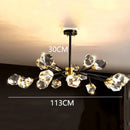Axyaa Nordic Copper Crystal Chandelier - Luxury LED Pendant Lights