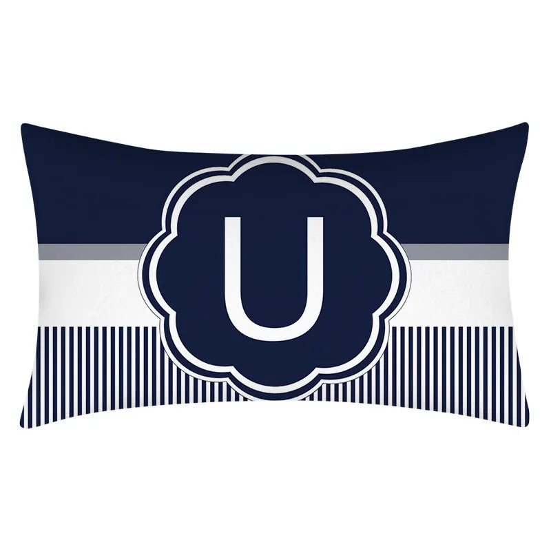 Axyaa Blue Stripe Pillowcase 30X50 for Sofa Chair Decor
