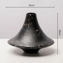 Axyaa Resin Conical Vase with Geometric Ornaments for Home Decoration