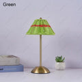 Axyaa Rattan Umbrella Lamp: Rechargeable LED Desk Light for Home, Hotel, and Dining Area