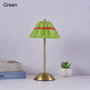 Axyaa Rattan Umbrella Lamp: Rechargeable LED Desk Light for Home, Hotel, and Dining Area