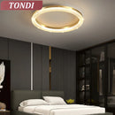 Axyaa Gold/White Ceiling Chandelier - LED Ring Light for Bedroom, Kitchen, Dining Room