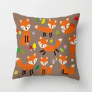 Axyaa Fox Cartoon Pillowcase for Sofa 45*45 Throw Pillow Cover Decoration