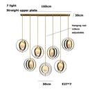 Axyaa Gold Marble Chandelier, Adjustable Round Ceiling Light for Villa Hotel