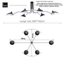 Axyaa Leaf Black Metal Chandelier Pendant Light for Modern Kitchen Dining Room