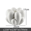 Axyaa White Resin Vase Petal Ornament Artistic Flower Vessels Decor Dried Flower Vases
