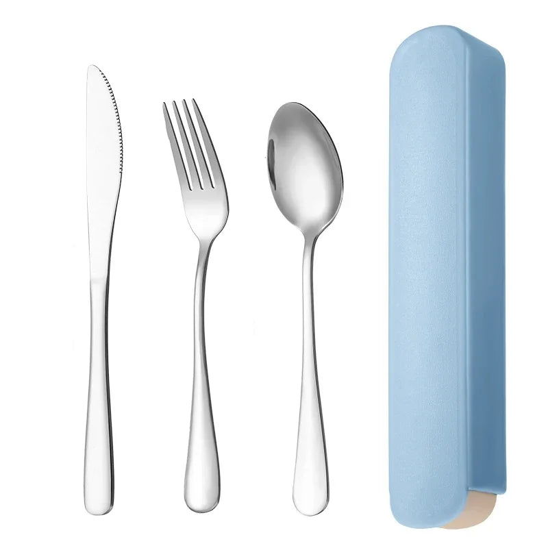 Axyaa Stainless Steel Tableware Set - Spoon, Knife, Fork - Simple and Portable for Home or Dorm