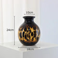 Axyaa Amber Glass Vase Hydroponic Flower Pots Desk Decoration Artificial Flower Display