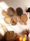 Woven Seagrass Wall Basket Axyaa Rustic Boho Home Decor Farmhouse Round Baskets