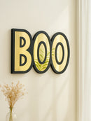 Axyaa BOO Shape Acrylic Wall Mirror, Black & Gold Spooky Aesthetic Decor for Home & Party