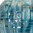 Axyaa Ceramic Table Lamp LED Blue Desk Light for Home Decor